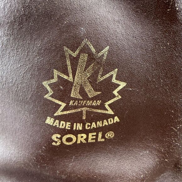Vintage Sorel Boots Mens Size 11 Brown Leather Steel Toe Waterproof Canada 70s main image 13